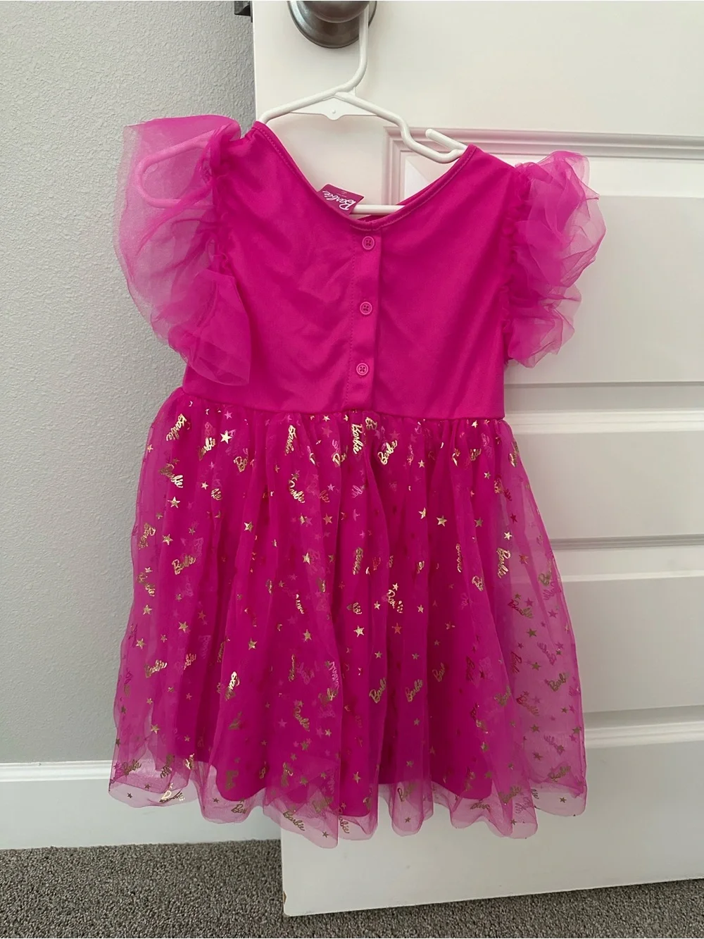 Barbie Hot Pink Tulle Dress with Gold Foil Stars